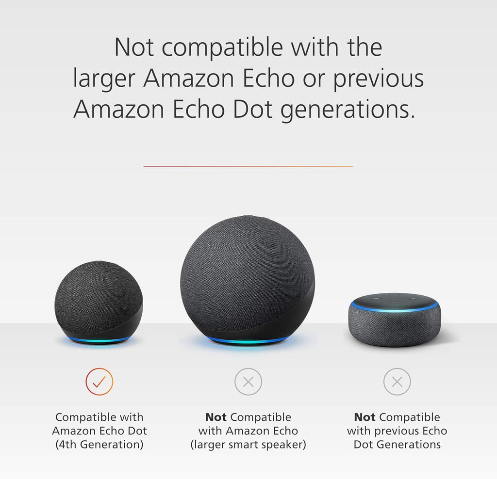 Made for Amazon Battery Base, in White for Echo Dot (4Th Generation) Not Compatible with Previous Generations of Echo or Echo Dot (1St Gen, 2Nd Gen, or 3Rd Gen).